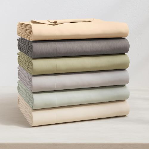 Cotton Jersey Knit Queen Sheet Set - Ultra-Soft, Stretchy, Heathered Melange Bed Sheets - Cozy, Soft T-Shirt Sheet & Pillowcase Set (Oatmeal)