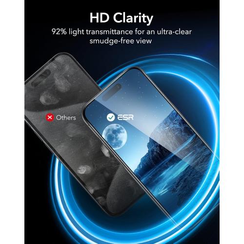 ESR 3 Pack for iPhone 16 Pro Screen Protector, FlawlessFit Tray