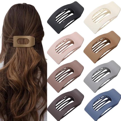 8 Pack Flat Hair Clips for Women – Large Matte Rectangle No-Slip Claw Clips, Strong Hold Square Hair Accessories for Thick & Thin Hair, Lay Flat Design for Work & Daily Styling