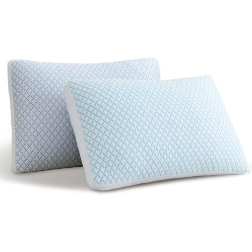Shredded Memory Foam Cooling Soft Pillows King Size Set of 2, Adjustable Hypoallergenic Hotel Quality Pillow for Back, Side and Stomach Sleeper, Bamboo Viscose Cover, Oeko-TEX Certified