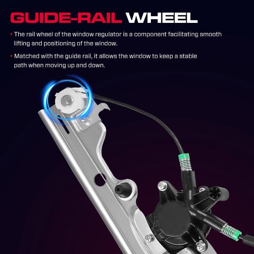Front Driver Side Power Window Regulator with Motor (2 Pins) Fit for 2001-2006 Chevrolet Silverado 1500 3500, Avalanche Suburban GMC Sierra 1500 2500 3500 Yukon XL Cadillac Escalade, 741-644