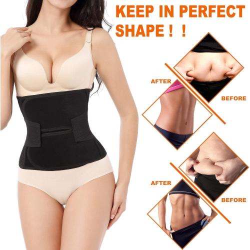 SMALL Postpartum Belly Band,C Section Belly Binder,Abdominal Binder Post Surgery Girdle,Tummy Tuck Compression Wrap Waist Trainer Black
