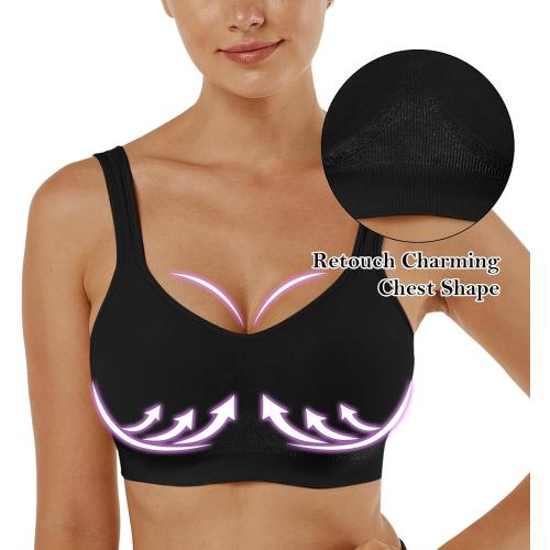 3 Pack Size M Vertvie Women's Wirefree Bras Seamless Full Coverage Plus Size Sports Bra for Sleeping Yoga Workout Everyday Wear Bralette