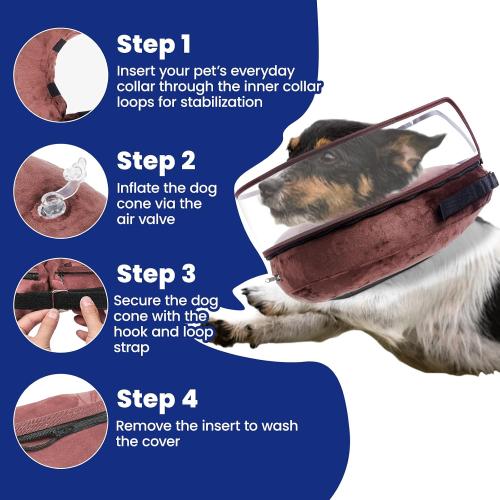 BARKLESS Dog Cone, Inflatable Dog Cone After Surgery for Large Breeds, Soft Surgery Collar with Enhanced Anti-Licking Guard Shield for Pets, Patented Protective Donut Collar