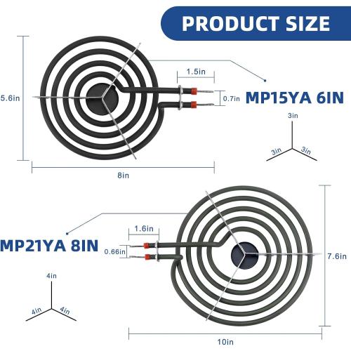 Silver Electric Stove Burner Drip Pans and Stove Burner by MIFLUS