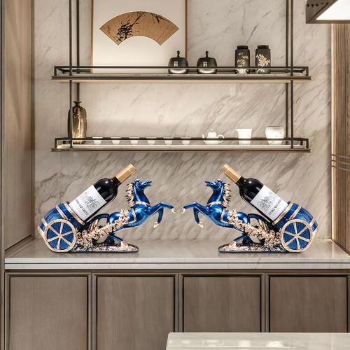 Horse Wine Bottle Holder,Decorative Wine Bottle Display—Resin Sculpture Wine Racks Figurines for Kitchen/Cellar/Bar Decor Organizer,Year of the Horse 2026 Gifts for Women/Men Housewarming