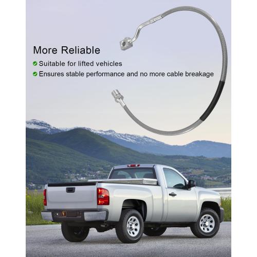 89370 Brake Lines Fit for Chevy Silverado 1500 2500 3500 Suburban GMC | Front Stainless Steel Braided Brake Line Kit Fit for GMC Sierra Tahoe 2017-2019, Hydraulic Brake Hose Replacement, 2 Pack