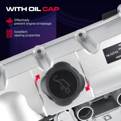 264-935 Upgrade Aluminum Engine Valve Cover Kit With Gasket, Bolts and Oil Cap Fit for 2007-2013 Bmw 125i 128i 130i 323i 325i 328i 328xi 525i 528i 528xi 530i X3 X5 Z4 L6 2.5l 3.0l Engine
