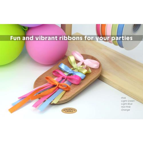 Turquoise Blue Ribbon 3/8 Inch x 50 Yards Satin Ribbon Continuous, Single Face, for Crafts, Gift Wrapping, Floral Bouquet, Weddings, and Decorations, with Spool