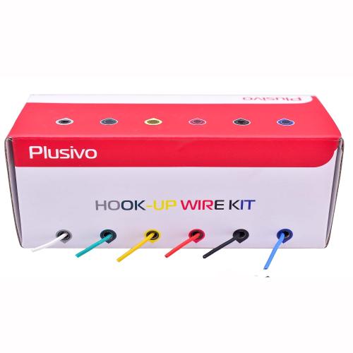 22 AWG Stranded Wire Kit – Silicone Coated Copper Wires 22 Gauge Pre-Tinned 23ft/7m Each Spool, 6 Colors (Black, Red, Yellow, Green, Blue, White), Electrical Jumper Wire Hook Up Wire Kit from Plusivo