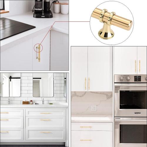 5 Gold 10Pack Rergy Cabinet Handles Drawer Pulls and Knobs, 10Pack Gold 5inch Hole Center, Kitchen Hardware for Dresser Handle Zinc Alloy Furniture Pull