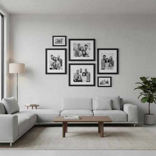 Boarding 12X16 Picture Frame with Shatter-Resistant Glass - Use as Frame for 9x12 Photo with Mat or 12 x16 without Mat,Sylvan Collection,Photo Frames for Wall Display (Black, 12X16)