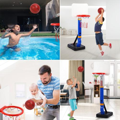 Size 27.55 to 54.33  Toddler Basketball Hoop Indoor, 27.55 to 54.33 Height Adjustable Mini Basketball Hoop Outdoor, Toys for Age 3  Boys Girls Kids Babies Gifts Birthday Children's Day Parent Games Learning Exercising