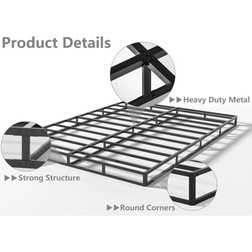 5 Inch Box Spring for Queen Bed, Heavy Duty Metal Mattress Foundation, 3000 lbs Capacity, Low Profile Bed Base, Noise-Free, Easy Assembly, Fabric Cover
