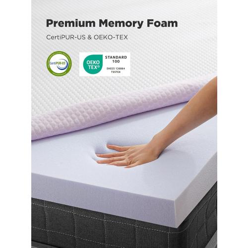 PERLECARE King Mattress Topper, 3 Inch Gel Memory Foam Mattress Topper for Pressure Relief, Premium Soft Cooling Sleep, Non-Slip Design with Removable & Washable Cover, Oeko-Tex Certified