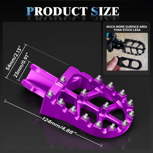 Electric Dirt Bike Wider Foot Pegs Footpegs CNC for Surron Sur Ron LBX ERide Pro SS 2.0 3.0 E-Ride Pro SR/S 79Bike Falcon GT Ventus One Talaria Sting MX3/R MX4 Purple