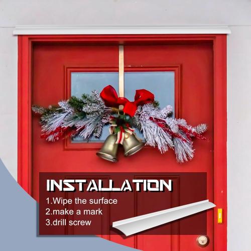 Hicarer 2 Pcs 52 Inch Door Rain Drip Cap Guard Exterior Anodized Aluminum Overall Height 1-1/2 Inches Overhead Drip Edge Flashing Weather Stripping Window Deflector Home Top Roof Rain Diverter