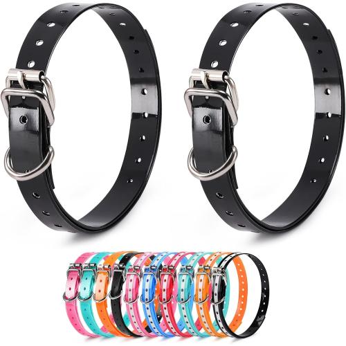 Replacement Collar Strap, Compatible with Petsafe,PATPET,Sportdog,Garmin,Dogtra,etc Most Training Collar/Fence Reciever, 3/4',Adjustable,Metal Buckled,Waterproof (Black Pack2)
