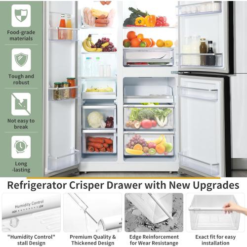 2188656 Crisper Bin, compatible with Whirlpool Refrigerator,Fridge Drawers,Kenmore Refrigerator Parts,Whirlpool Shelf Replacement- WP2188656,2188656 Fridge Crisper Drawer (Upper)