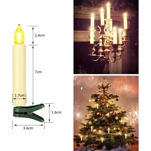 50PCS LED Flameless Candles Battery Operated Christmas Tree Candles with Remote, Button Cell Battery, Timer, Dimmer Battery Candle Flickering Warm Light Window Candle Christmas Home Decor