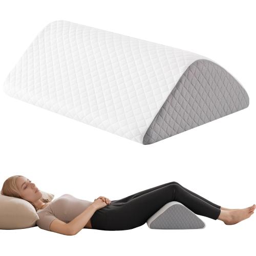 Knee Wedge Pillow 6.3'' for Post-Surgery Recovery-Leg Elevation Support for Sleep Position, Alleviating Lower Back & Hip Pain Enhancing Circulation in Ankles Legs Triangle Pillow with Removable Cover