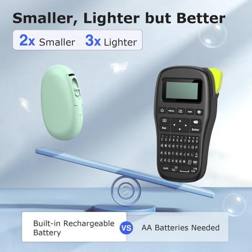 SUPVAN E10 Bluetooth Label Maker Machine with Tape, Continuous Waterproof Label, Versatile App with 35 Fonts and 1k  Icons, Label Printer for Home, Kitchen, School, Office Organization, Green