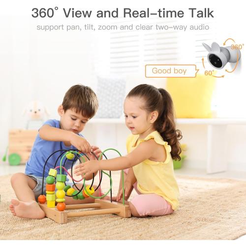 ARENTI Baby Monitor, 2K Smart Baby Camera with 5-Inch Upgraded Wireless Display, Super Night Vision, Lullabies, Cry & Motion Detection, Temp & Humidity Sensor, Two Way Audio