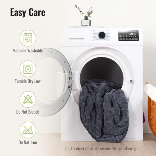 Uttermara Weighted Blanket for Adults Queen Size 15lbs 60x80 inches, Dual Sided Soft Jacquard Sherpa Weighted Blankets, Thick Heavy Blanket for Sleeping and Calming, Dark Grey