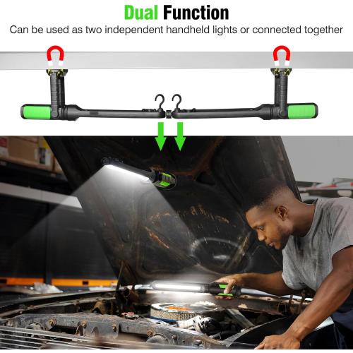 SYLSTAR Work Light for Mechanic, 2400LM LED, 4400mAh Rechargeable, Magnetic, Underhood Work Light with Hooks for Car Repairing/Inspection/Garage/Workshop/Emergency