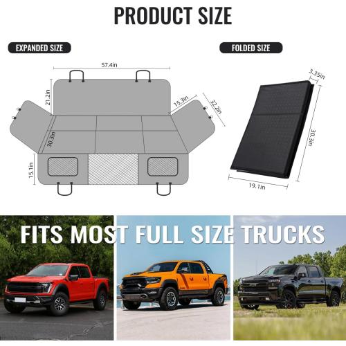 MAXFUT Dog Back Seat Extender for Truck,Truck Dog Seat Cover Back Seat,Dog Hammock for Truck,Hard Bottom Seat Extender,Pet Seat Covers for F150/RAM1500/Silverado