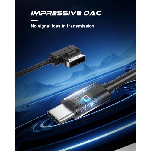 USB-C to AMI MMI Aux Cable for iPhone 16 / iPhone 15 and Other Type C Devices, Compatible with VW, Audi A3/A4/A5/A6/A7/A8/S4/S6/S8/Q5/Q7/R8/TT 2011-2016(3.3FT)