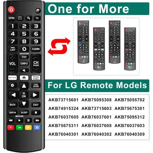 (Pack of 2) Universal Remote for LG Smart TV, Compatible with All LG TV Remote Control LCD LED OLED UHD HDTV 3D 4K Smart TV Models, Replacement Remote with Netflix Amazon Shortcuts Key