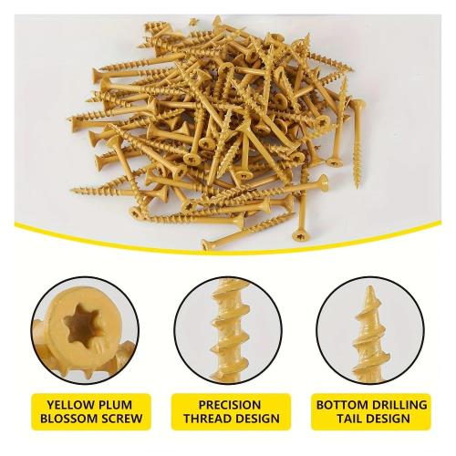 100-200 Heavy-Duty Deck Screws# 10x2-1/2# 10x3, 10x3-1/2# 10x4. Carbon Steel, Epoxy Coating, Rust Proof, Partially Threaded(10x2.5-200PCS)