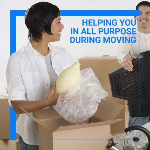 Bubble Cushioning Wrap Rolls, 3/16 x 12 x 72' ft Total [2 Rolls of 36 Feet] Perforated Every 12, 20 Fragile Stickers for Packaging, Shipping, Mailing