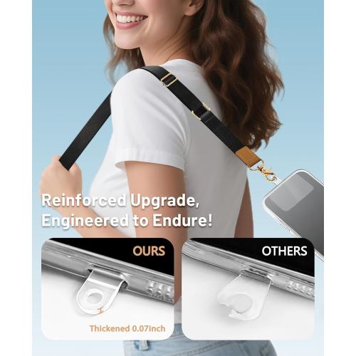 Phone Lanyard Crossbody Wrist Strap, Black Cell Phone Lanyards for around the Neck Wristlet Adjustable Strap for Keys Case ID Badges Accessories