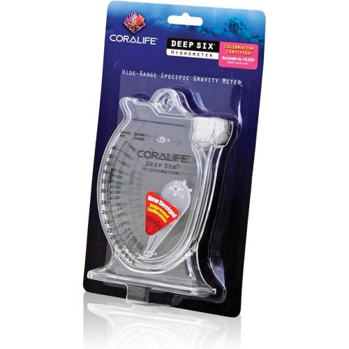 Coralife Aquarium Fish Tank Deep Six Hydrometer For Measuring Water Salinity PPT and Specific Gravity