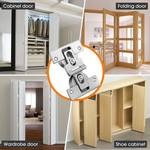 Bifold Door Hinges-Soft Close,180° Folding Concealed Hinge for Cabinets
