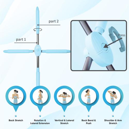 Back Stretcher for Lower Pain Relief – Neck Posture Corrector and Spine Alignment Stick – Yoga Stick for Lower Back and Shoulder Pain – Smart Posture Corrector for Women and Men