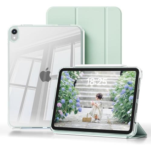 Case for iPad Air 11 inch M3/M2(2025/2024), iPad Air 5th/4th Generation (2022/2020) 10.9 inch with 2-in-1 Sliding Detachable Clear Cover, Protective Soft TPU Frame, Auto Wake/Sleep(Green)