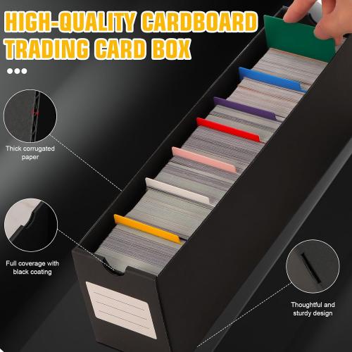 ‼️MAY HAVE STAIN SCRATCHES IR MISSING ITEMS‼️Trading Card Storage Box, Includes 12-600 CT Boxes & 48 Card Dividers, 12000  Trading Card Organizer for Collectible Card Games, for TCG, MTG, PTCG, Baseball Cards, with Labels & Tapes