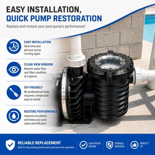 17307-0110S Pool Pump Tank Body Assembly fits for Pentair Sta-Rite IntelliPro VS, VSF, VST & Max-E-Pro Series Pumps, Trap Body Housing Replacement with Basket, Drain Plugs & Lid for Pool Spa Pumps