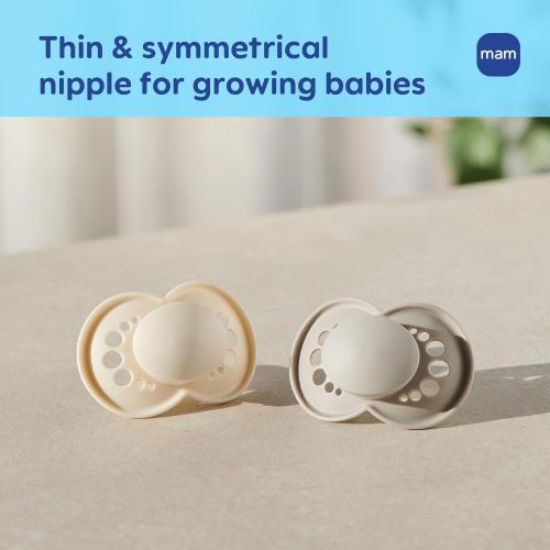 MAM Original Matte Baby Pacifiers 6-16 Months, Binky for Newborn Babies, BPA-Free Skin Soft Silicone Nipple, Easy to Clean, Developed with Medical Experts, 4 Pack, Made in Europe
