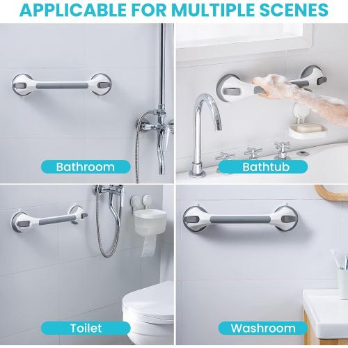 TAILI Grab Bars for Shower,Suction Shower Handles Rails,2 Pack,16.8,Grey