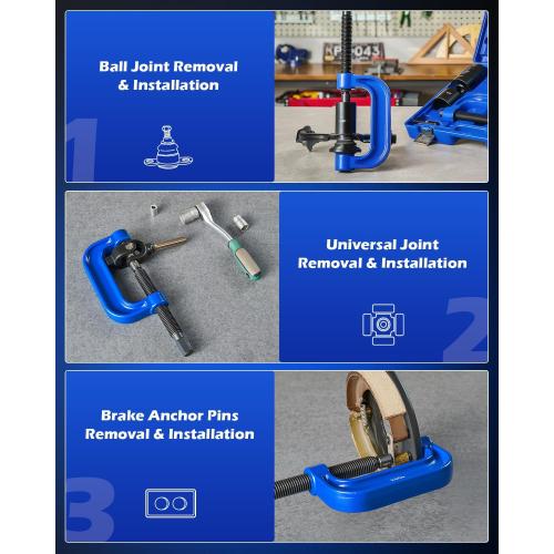 Blue Orion Motor Tech 21PCS Master Ball Joint Press, Upper and Lower Ball Joint Removal Tool, Automotive Ball Joint Press Kit