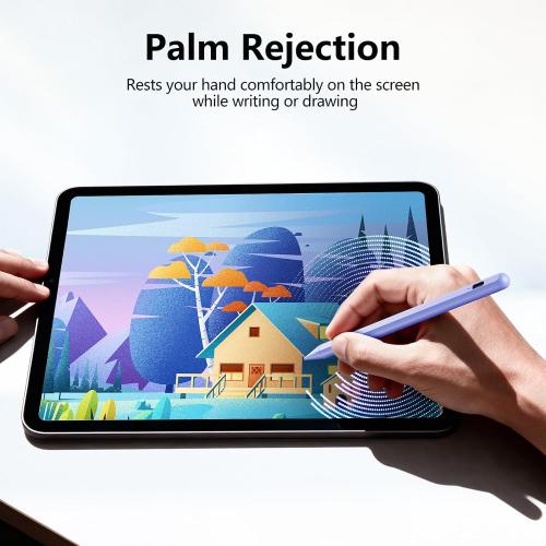 Stylus Pen for iPad 6-11th Gen 2X Fast Charge, Palm Rejection-Purple | Tilt Sensitivity, USB-C Charge, Compatible with 2018-2026 Apple Pencil iPad Pro 11/12.9/13, Air 3/4/5/M2/M3/M4, mini 5/6/7