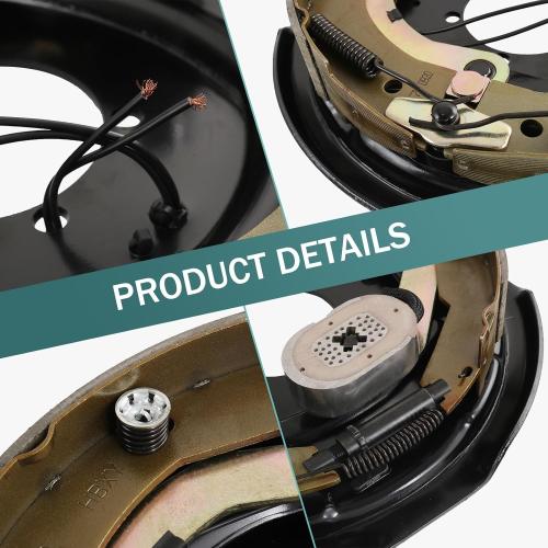 12 x 2 Electric Trailer Brake Assembly 2 Sets Replacement for 5200lbs 6000lbs 7000lbs Trailer Axles Driver's and Passenger's Side Brakes 023-181-00 023-180-00 Electric and Hydraulic Brake