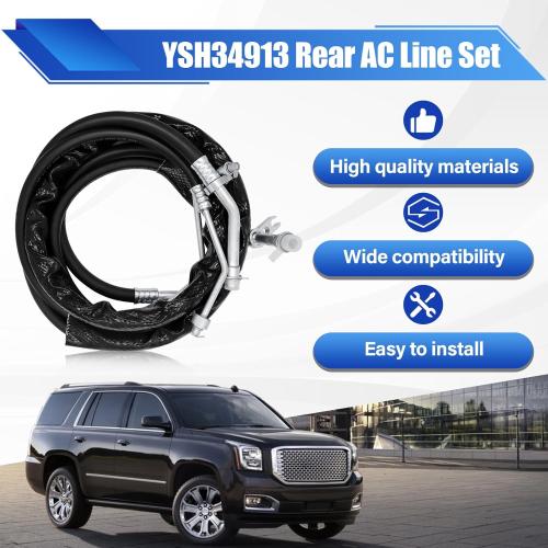 YSH34913 Rear AC Line Set Compatible With 2015-2020 Tahoe,Yukon,Escalade,High Pressure Auxiliary AC Hose Kit