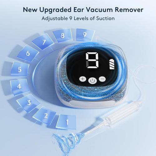 Ear Vacuum Wax Removal Kit, 9 Levels Strong Suction Ear Wax Vacuum Cleaner Electric Ear Wax Remover USB Rechargeable Reusable Ear Suction Device for Adults Children Indoor Outdoor Travel