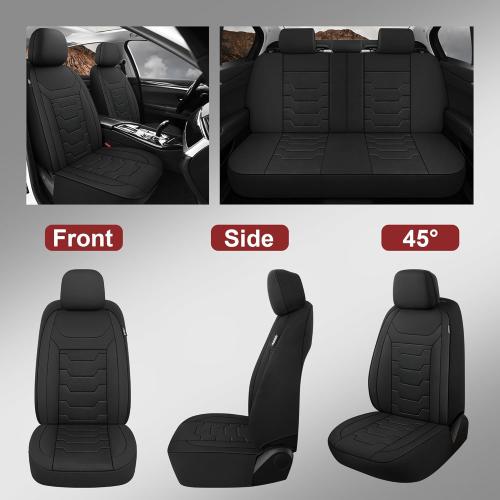 CAROMOP Breathable Car Seat Cover 2 Front Seats, 3D Air Mesh Cloth Seat Covers for Cars, Universal Fit Automotive Car Interior Covers for SUV Vans Sedans Trucks(Black)