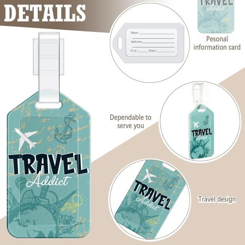 Kajaia 12 Pcs Let the Adventure Begin Luggage Tag Baggage Tags Identifiers Travel Bag Tags for Luggage Name ID Label for Suitcases Men Women Funny Wedding Guests Birthday Gifts